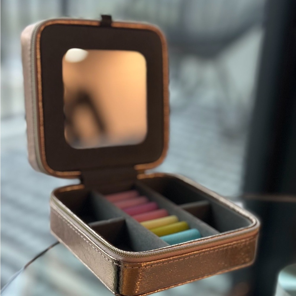 Compact Travel Jewelry & Accessory Case in Rose Gold